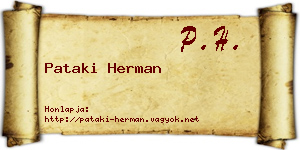Pataki Herman névjegykártya
